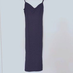 S | Forever 21 | Black Ribbed Midi Bodycon Dress